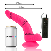 DIVERSIA - DILDO VIBRANTE FLEXIBLE ROSA 21.5 CM -O- 4.5 CM